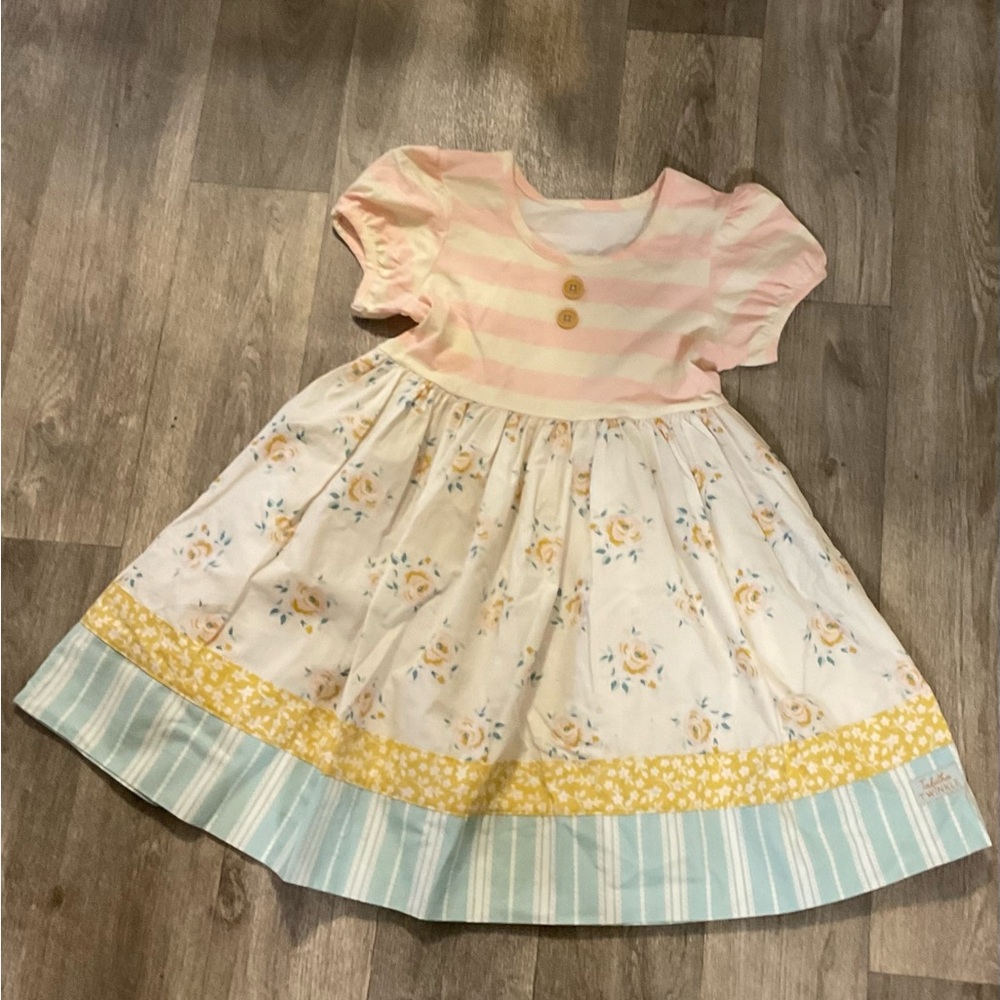 Charming Pink and Floral Kids Dress